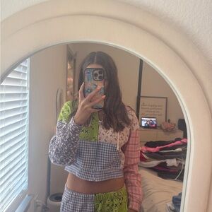 Teddy Fresh Patchwork Set with Green and Blue